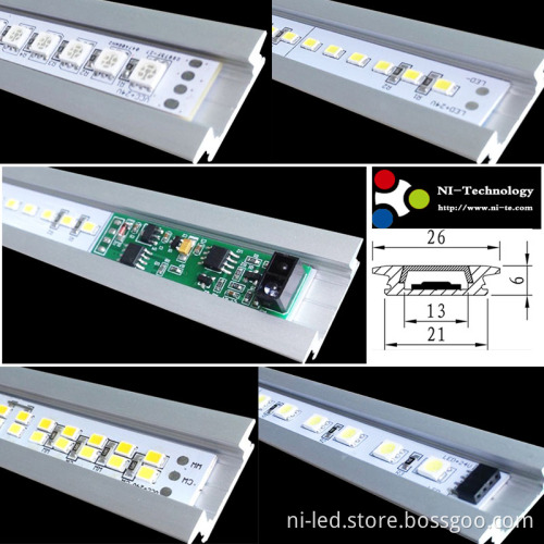 Recessed LED Aluminum Profile for Furniture Lighting